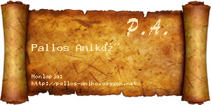 Pallos Anikó névjegykártya